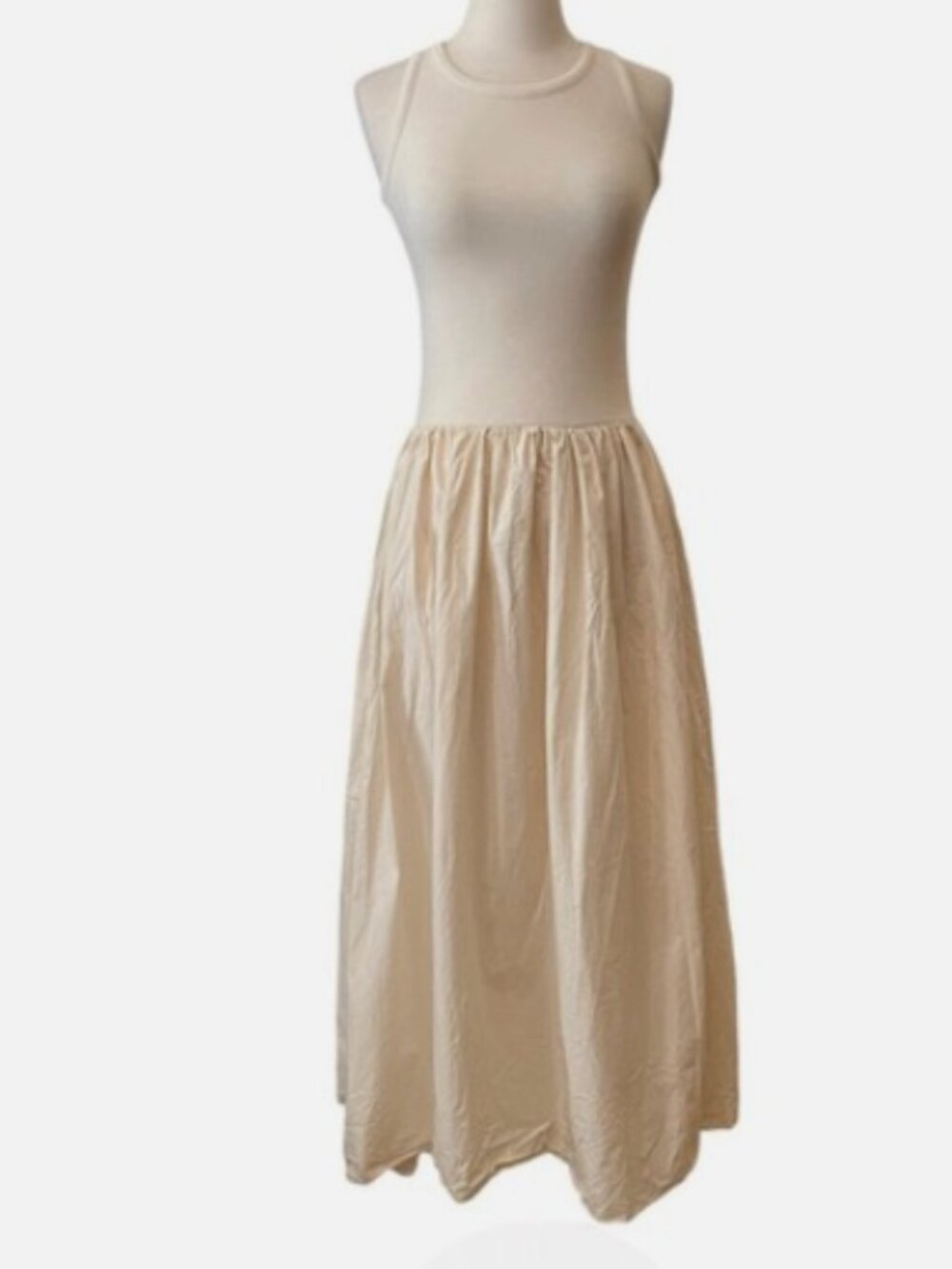 PLN Seoul Beige Midi Dress - Size Small - Never Worn